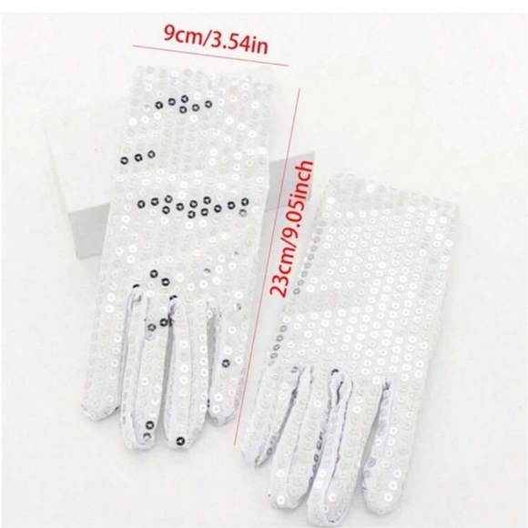 6 PC Purple Sequin Gloves and Accessories Set - Picture 3 of 10